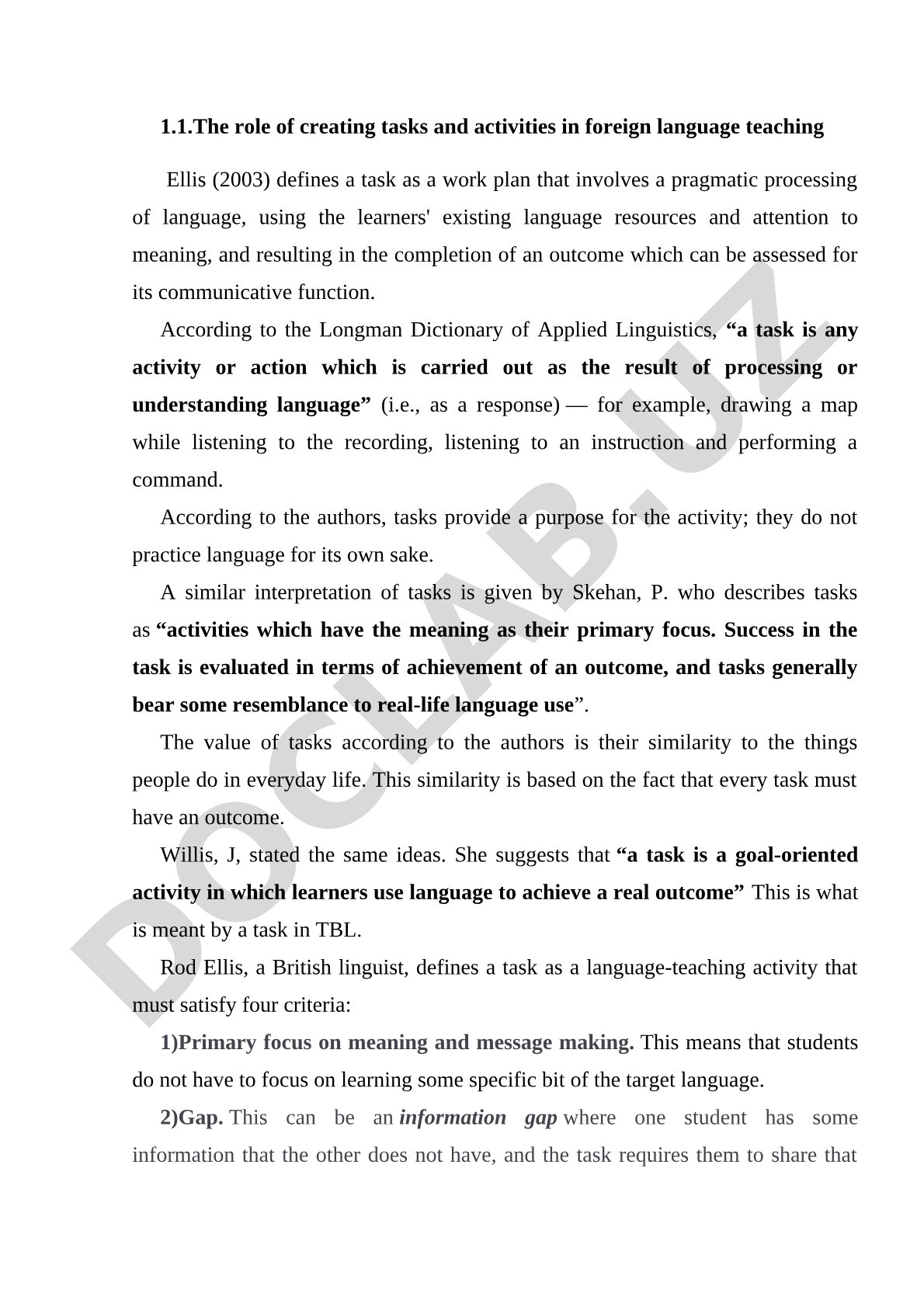 Role of tasks and activities in foreign language teaching