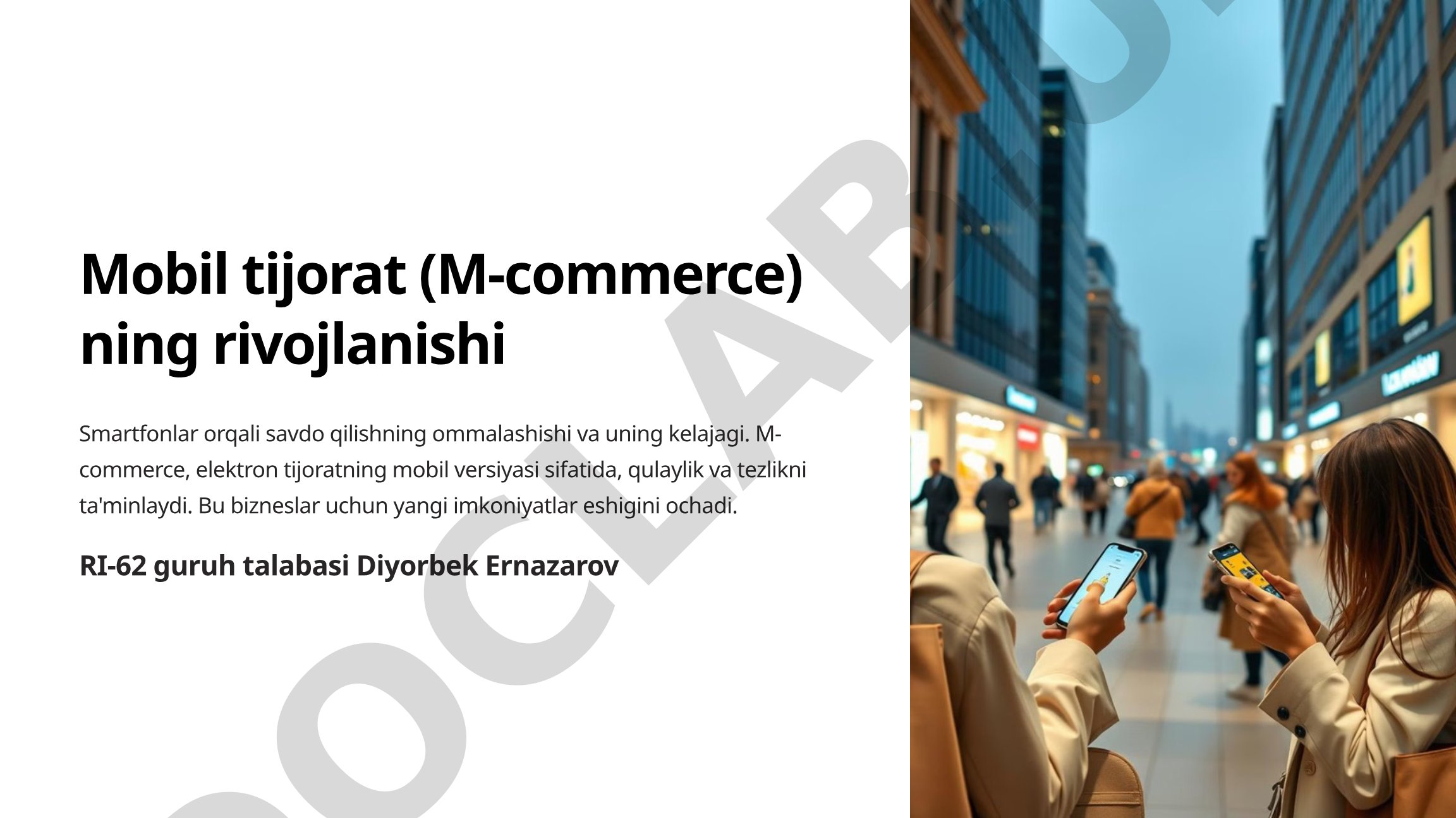 Mobil tijorat (M-commerce) ning rivojlanishi