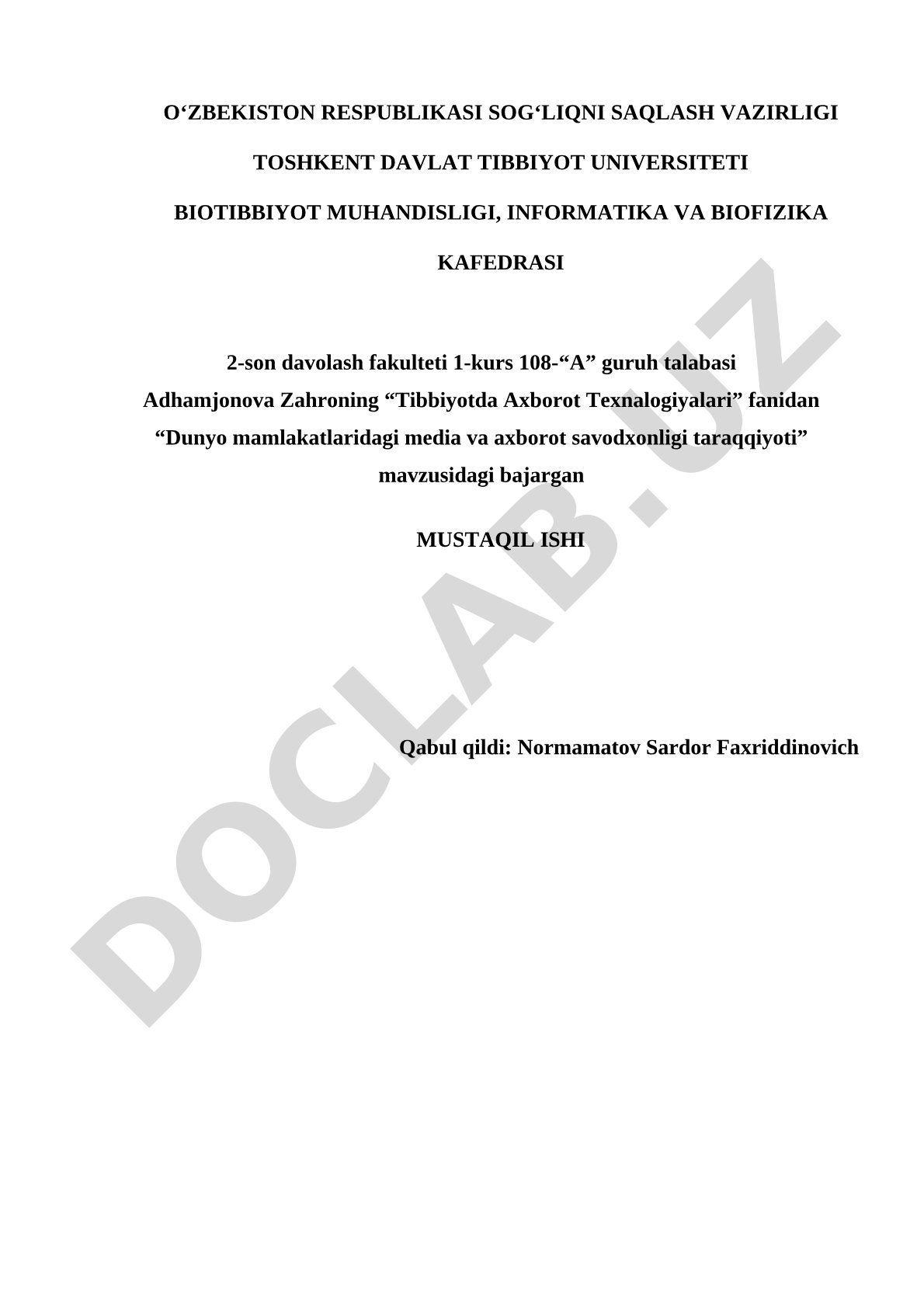 Dunyo mamlakatlaridagi media va axborot savodxonligi taraqqiyoti
