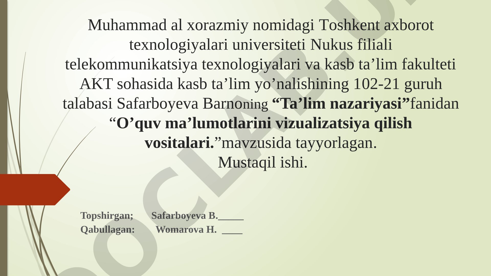 O'quv ma'lumotlarini vizualizatsiya qilish vositalari