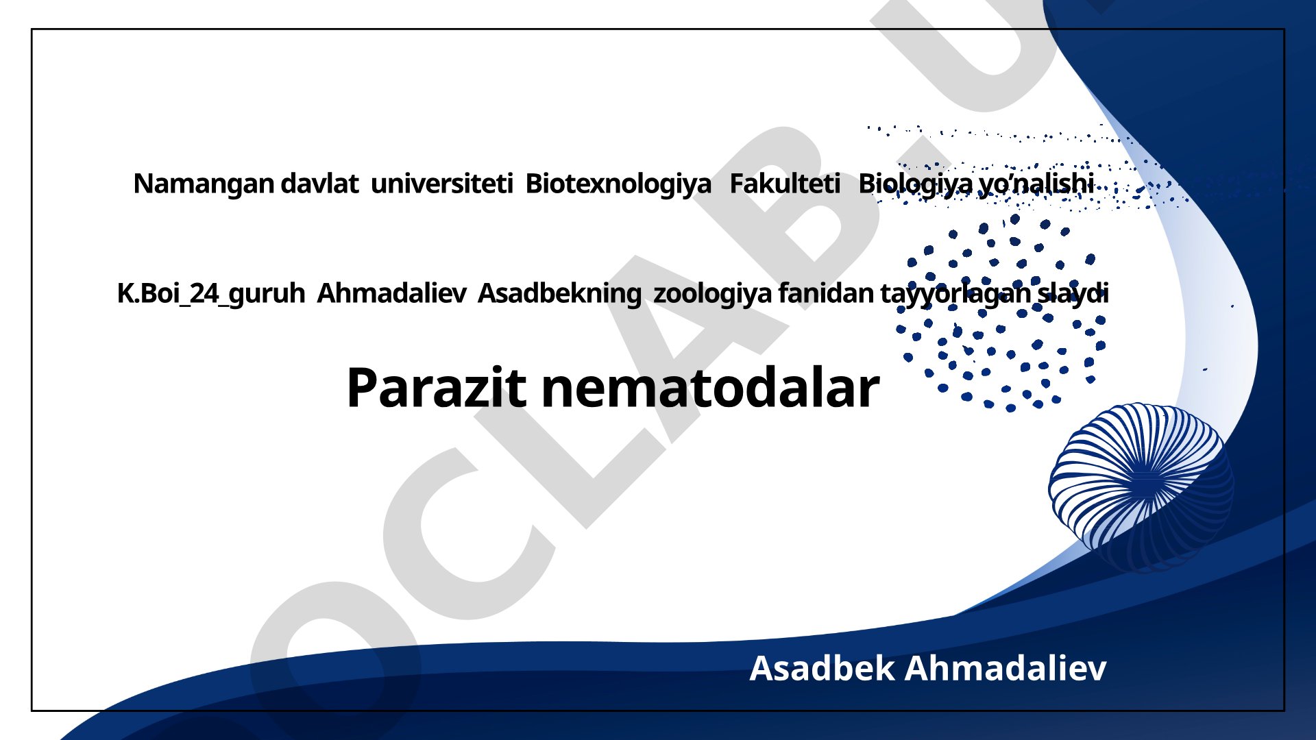 Parazit nematodalar