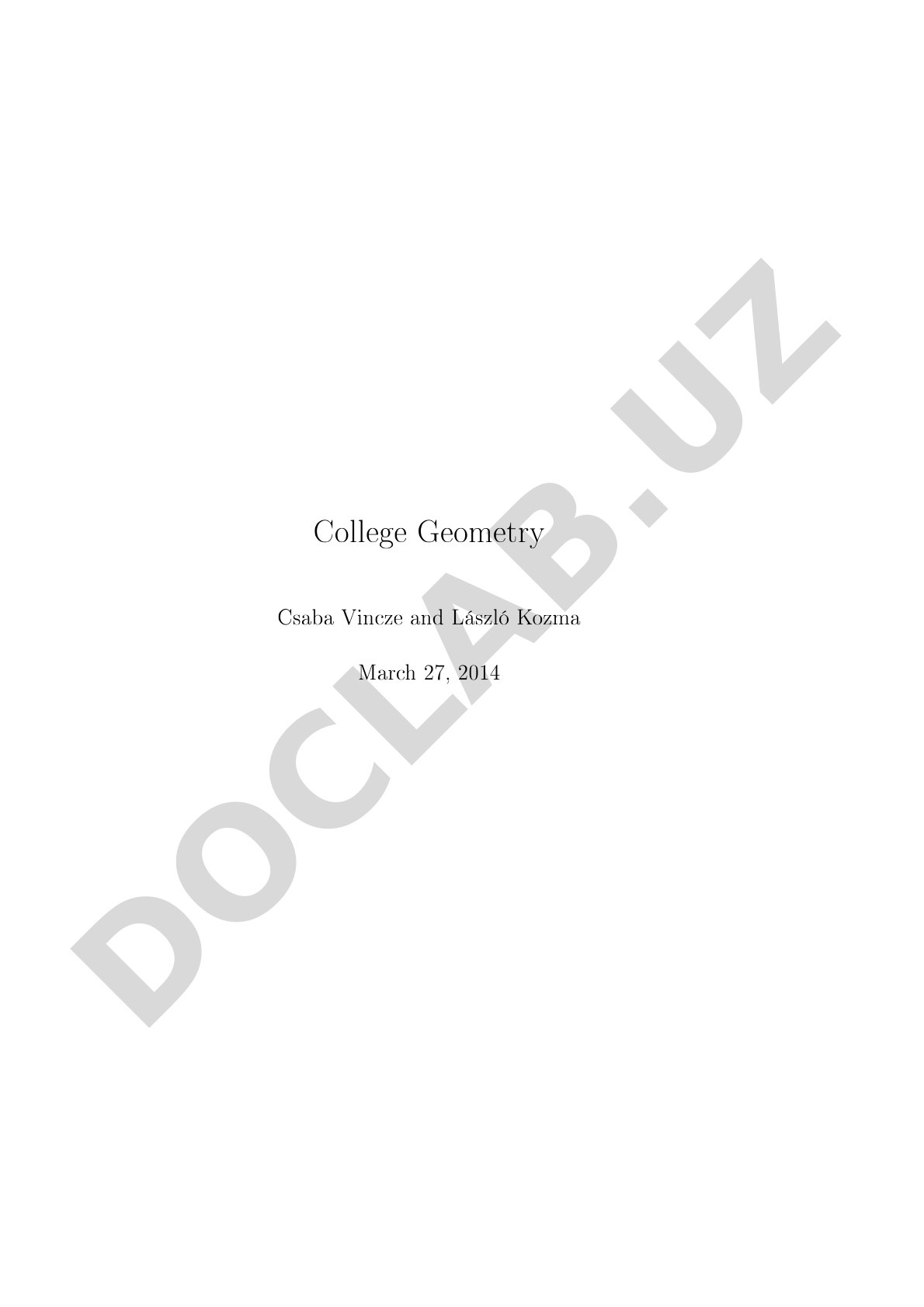 College Geometry