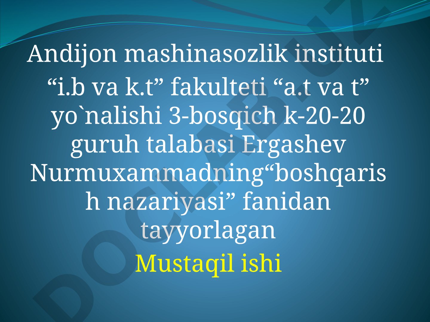 Avtomatik boshqarish tizimlarining harakteristikalari