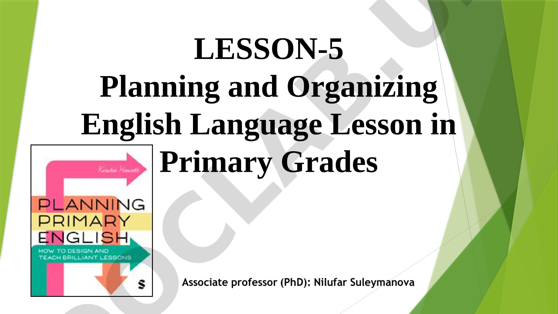 Planning and Organizing English Language Lesson in Primary Grades