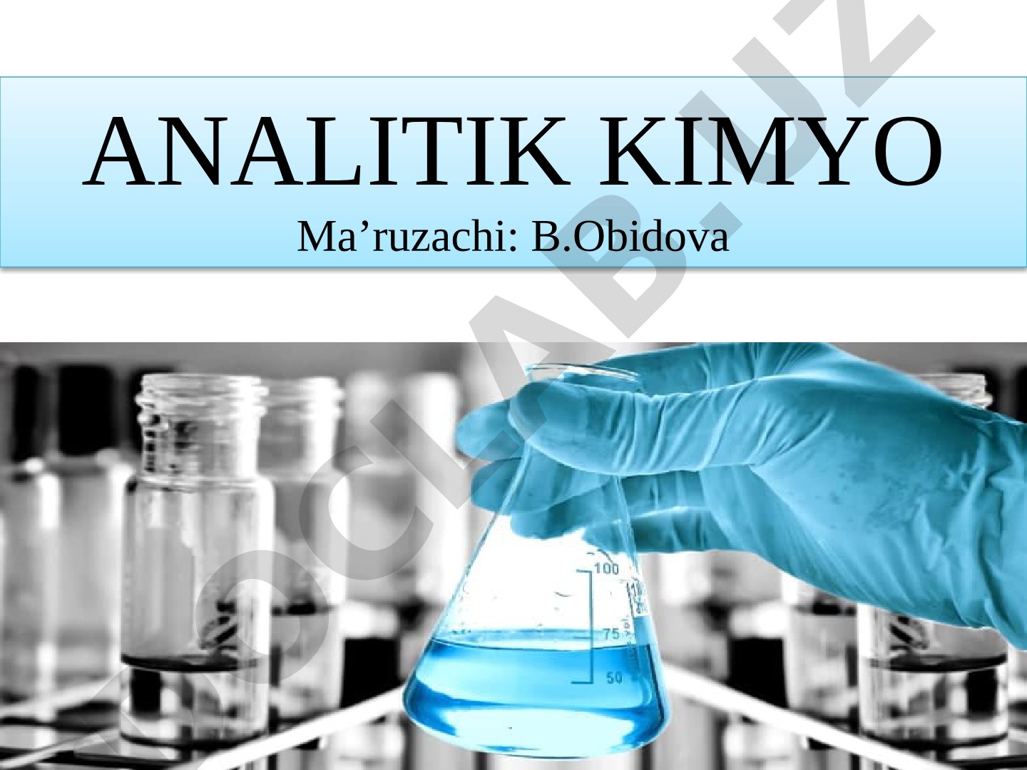 Kimyoviy muvozanatning asosiy turlari. Geterogen muvozanatning analitik kimyoga tadbig’i