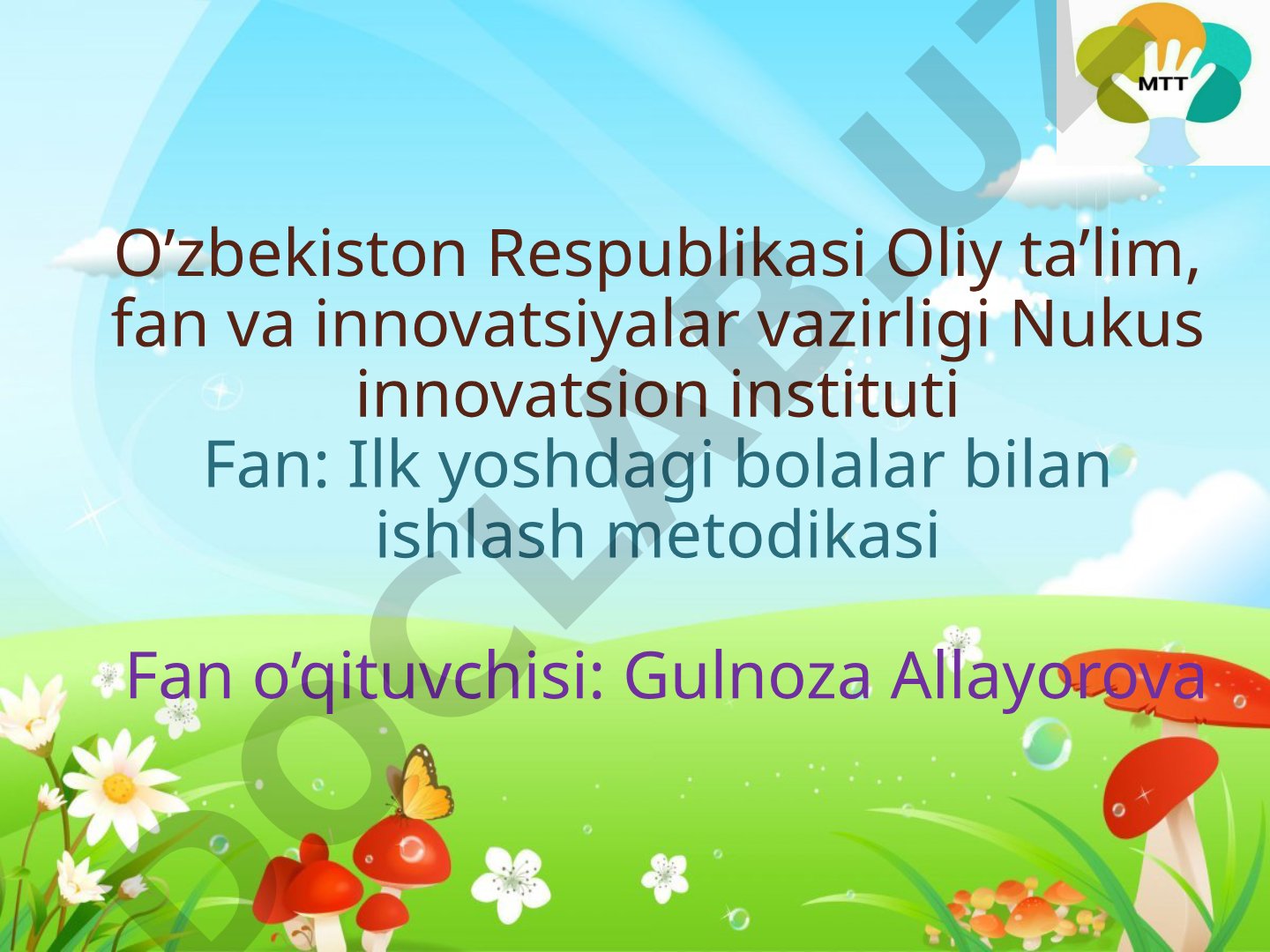 O'zbekiston respublikasi ilk va maktabgacha yoshdagi bolalar rivojlanishiga qo'yiladigan davlat talablari