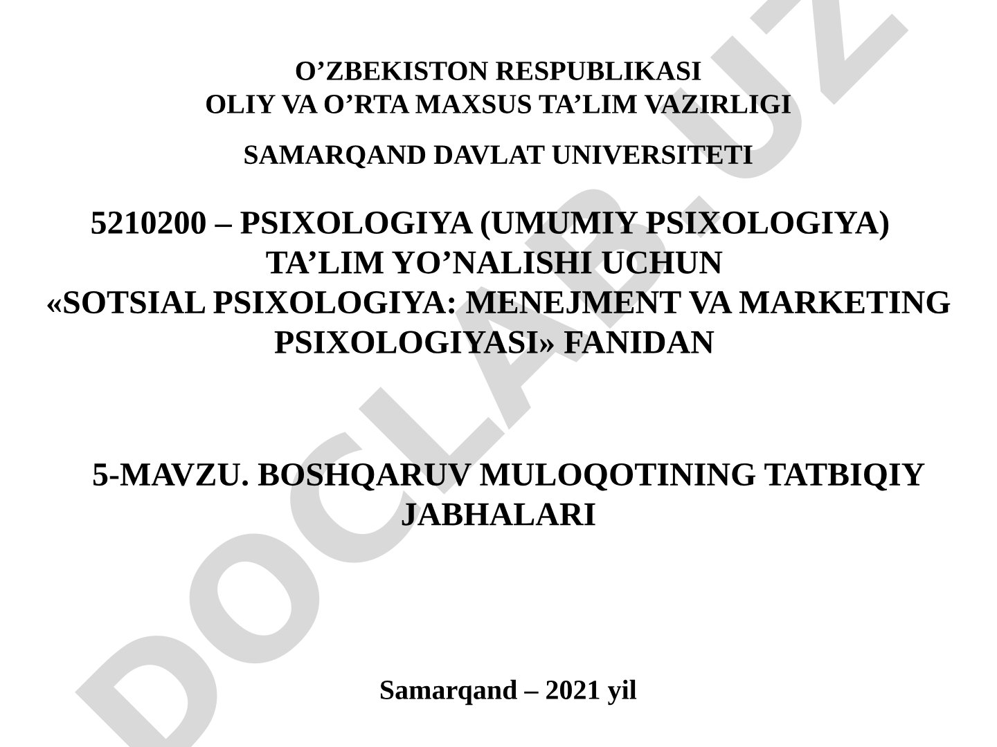 Boshqaruv muloqotining tatbiqiy jabhalari