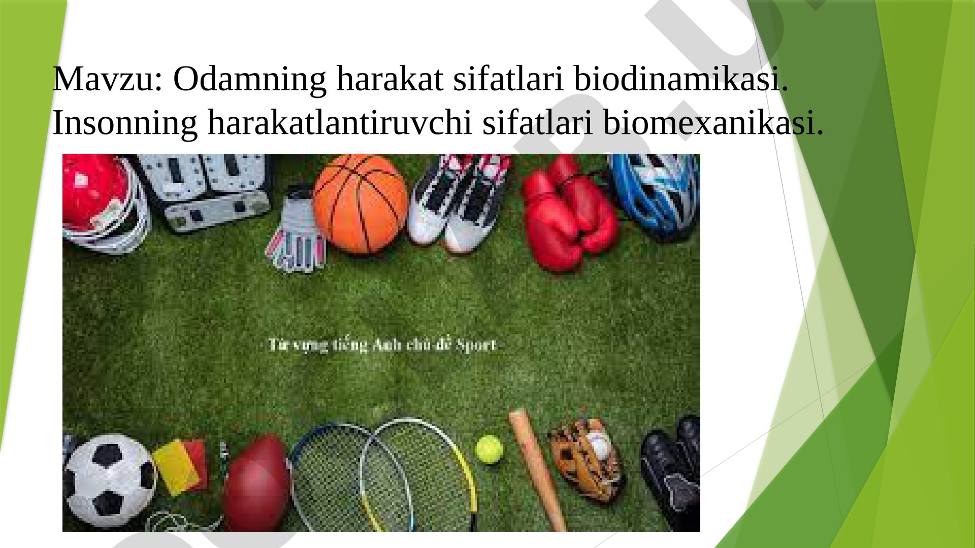 Odamning harakat sifatlari biodinamikasi. Insonning harakatlantiruvchi sifatlari biomexanikasi.