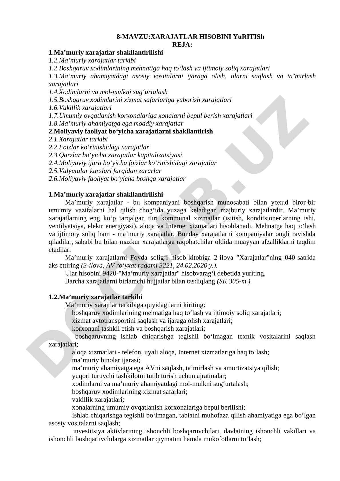 Xarajatlar hisobini yuritish