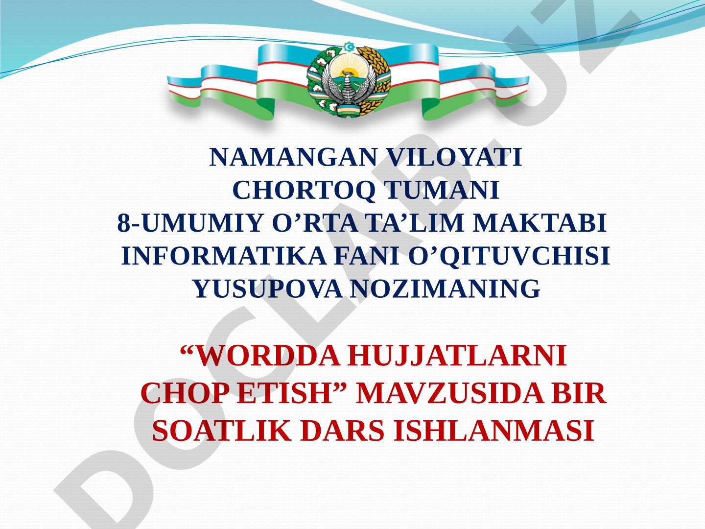 Wordda chop etish
