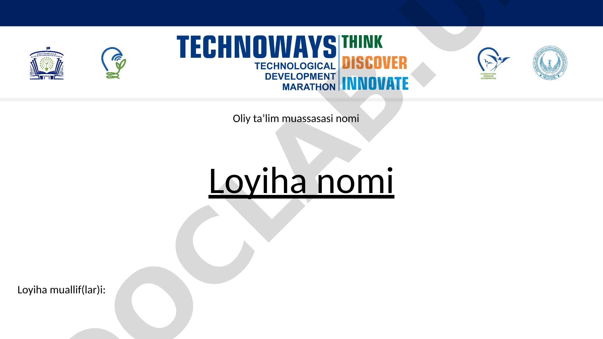 Innovatsion loyiha tuzilmasi