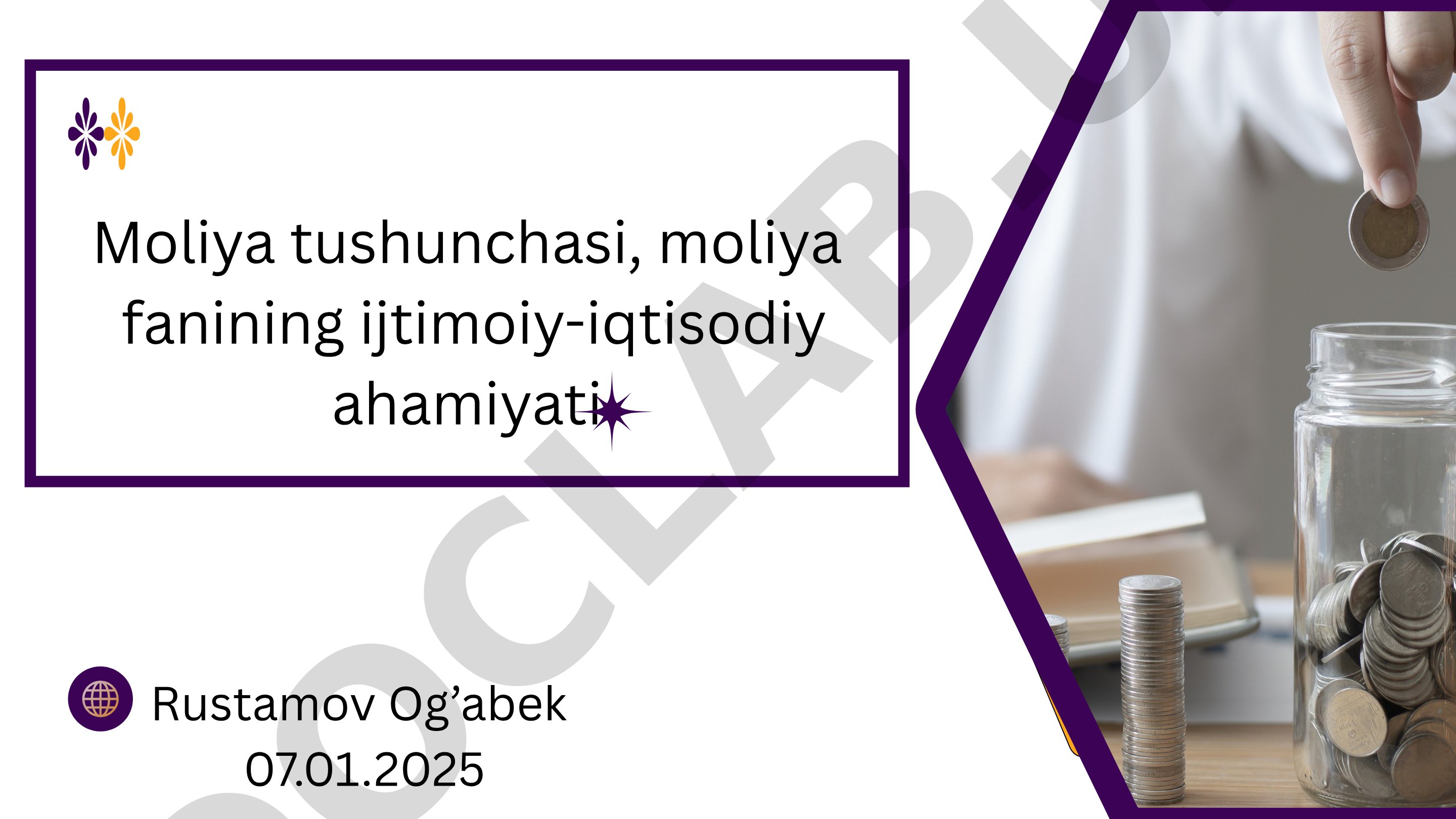 Moliya tushunchasi, moliya fanining ijtimoiy-iqtisodiy ahamiyati