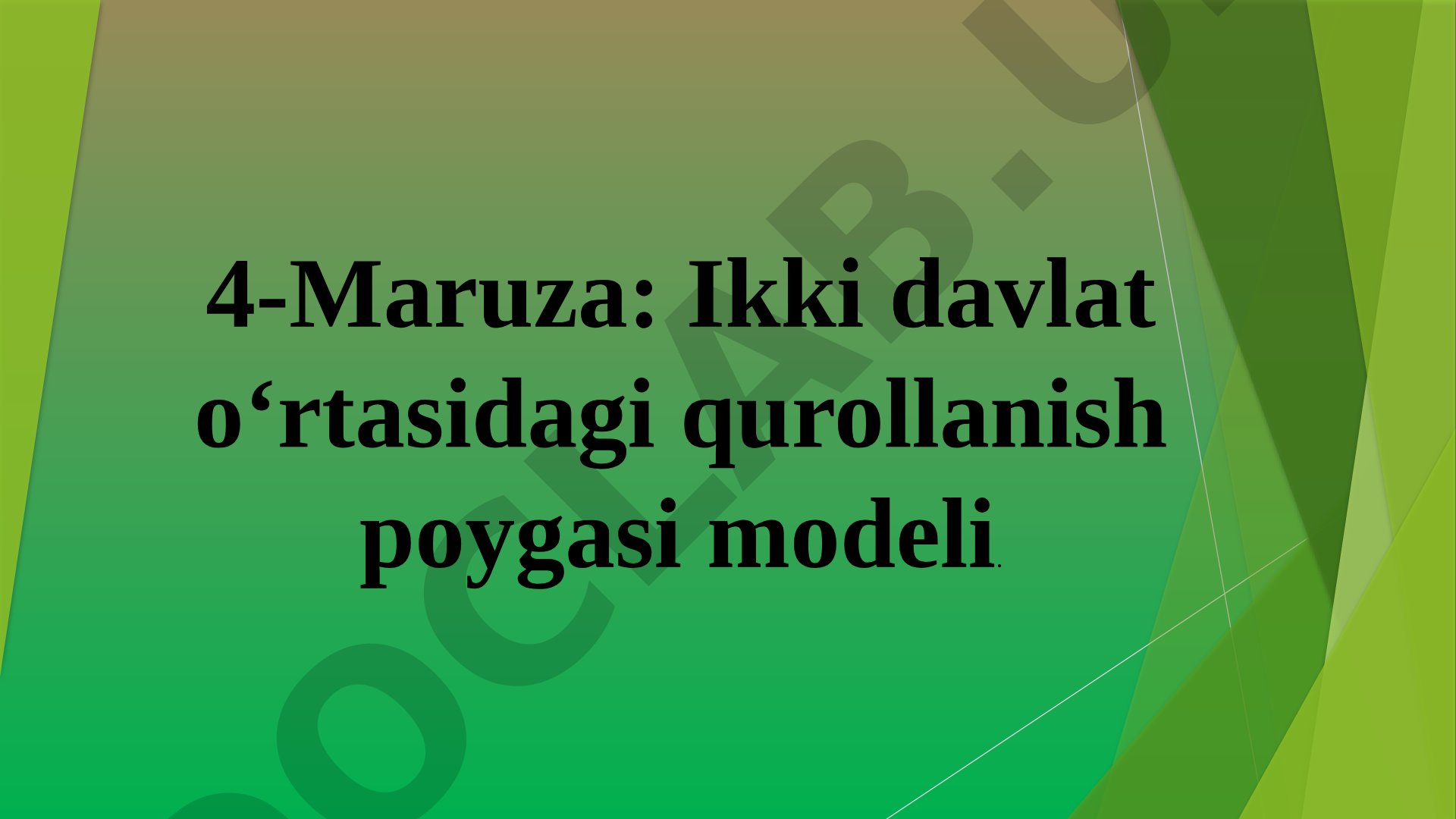 Ikki davlat o‘rtasidagi qurollanish poygasi modeli