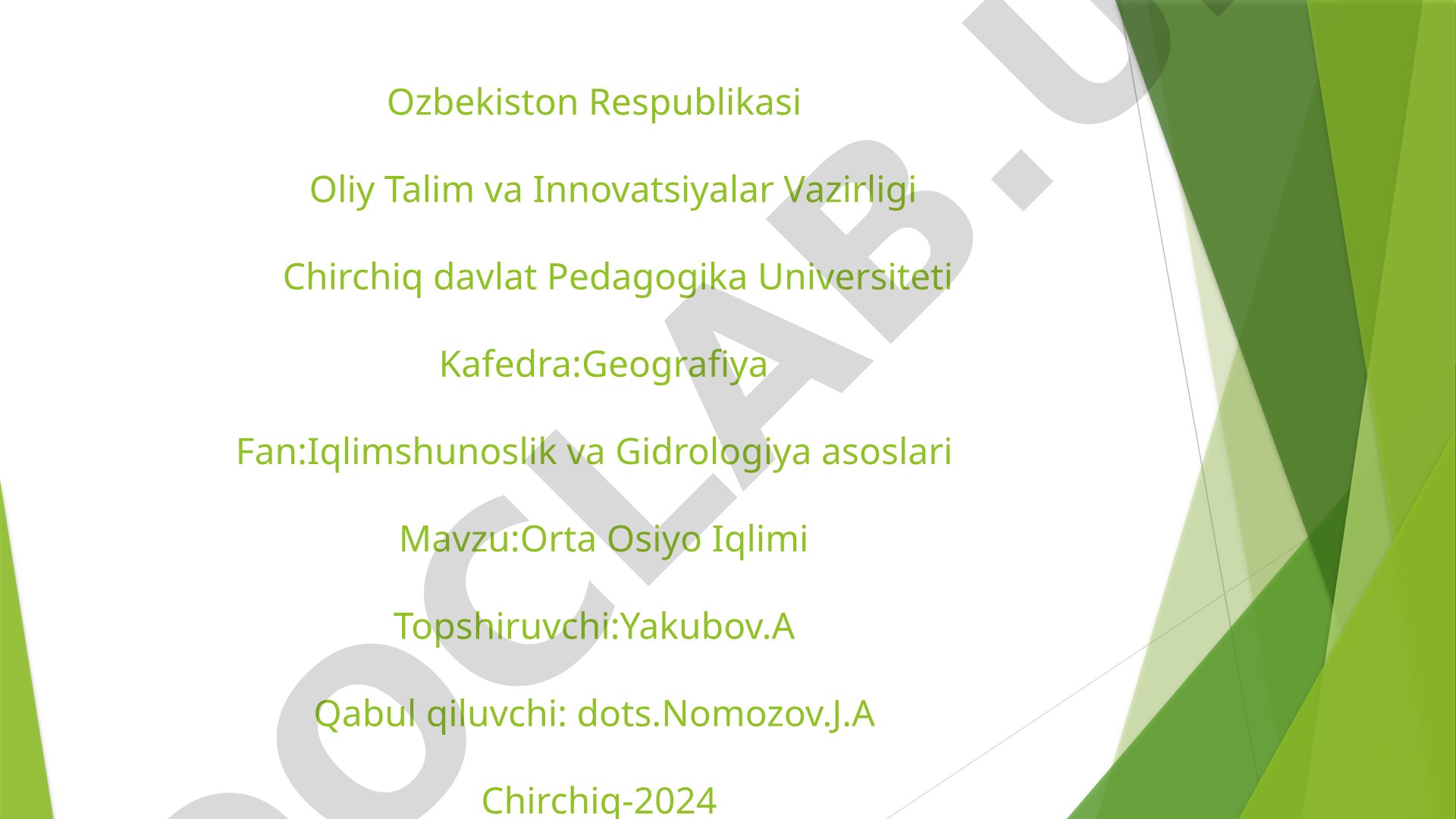 Orta Osiyo Iqlimi
