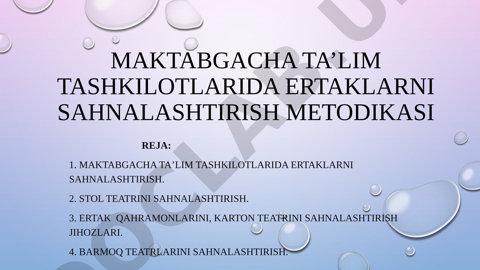 Maktabgacha ta’lim tashkilotlarida ertaklarni sahnalashtirish metodikasi