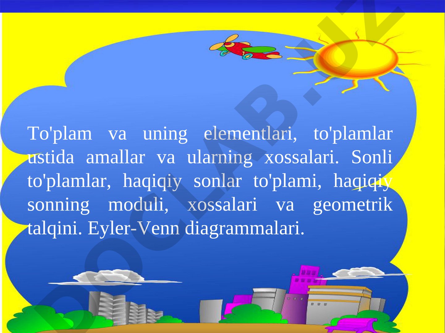To'plamlar va ular ustida amallar