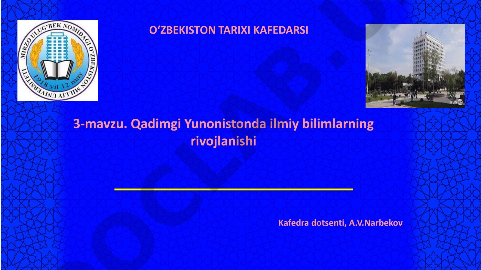 Qadimgi Yunonistonda ilmiy bilimlarning rivojlanishi