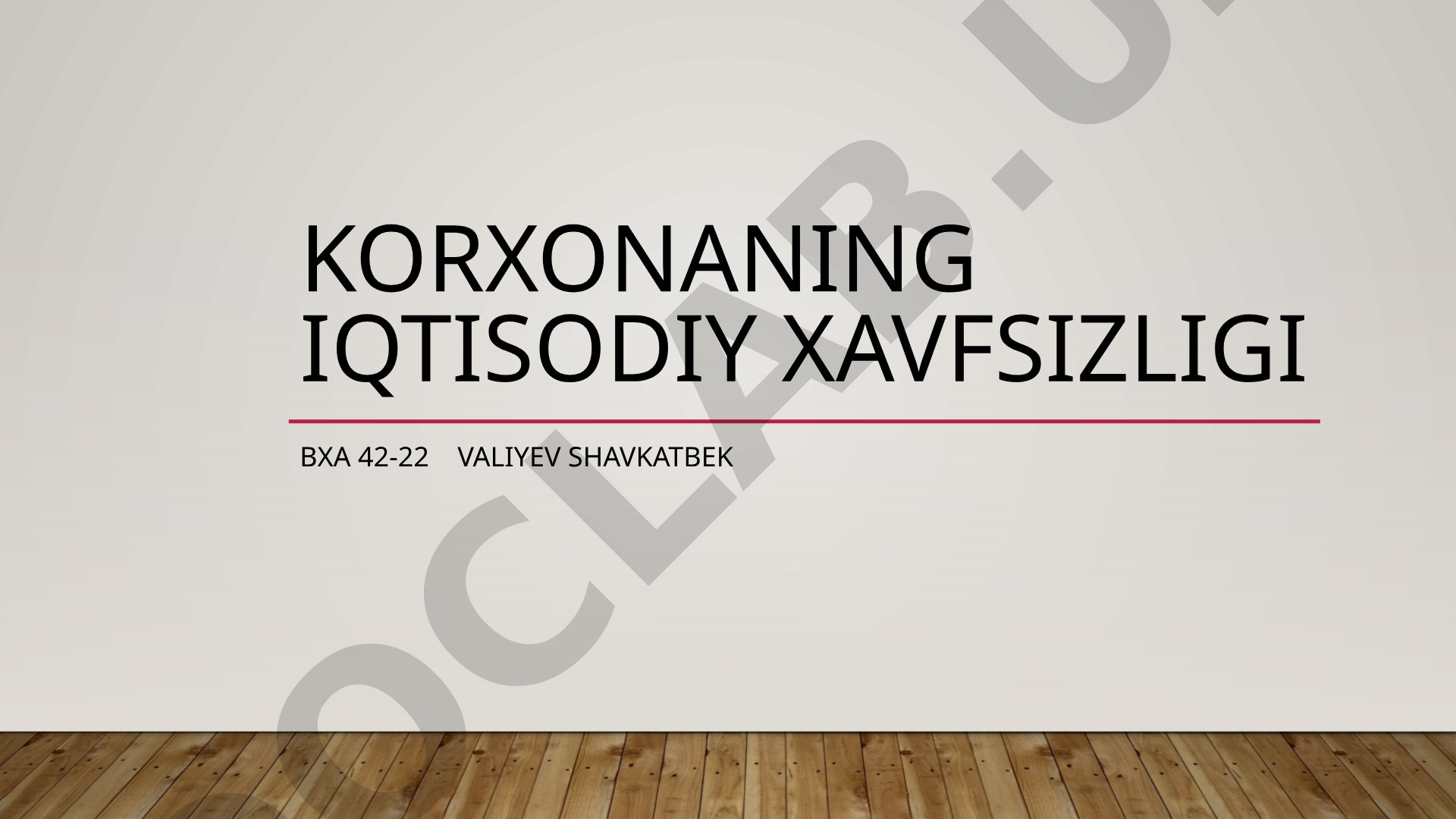 Korxonaning iqtisodiy xavfsizligi