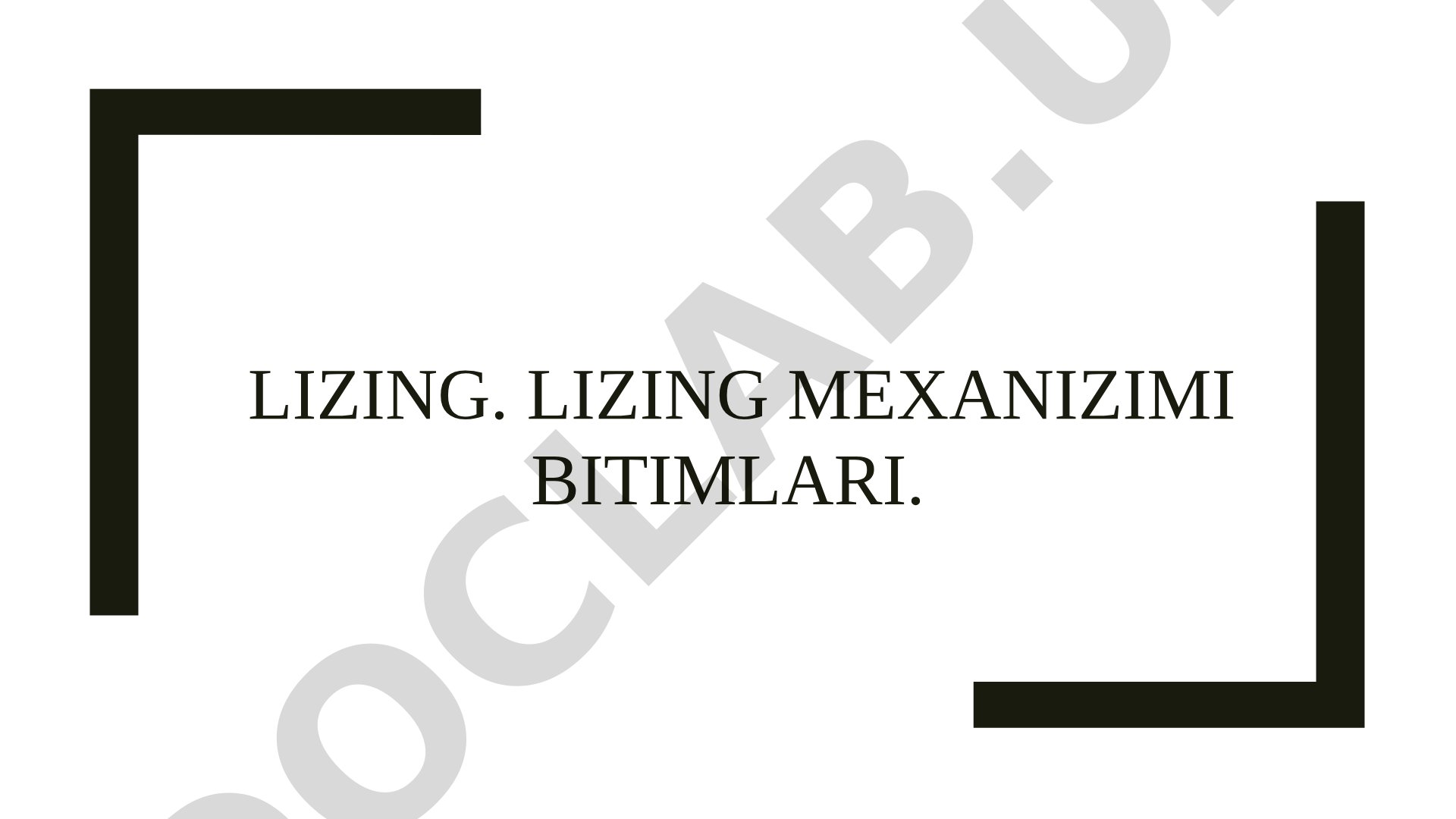 Lizing mexanizimi bitimlari