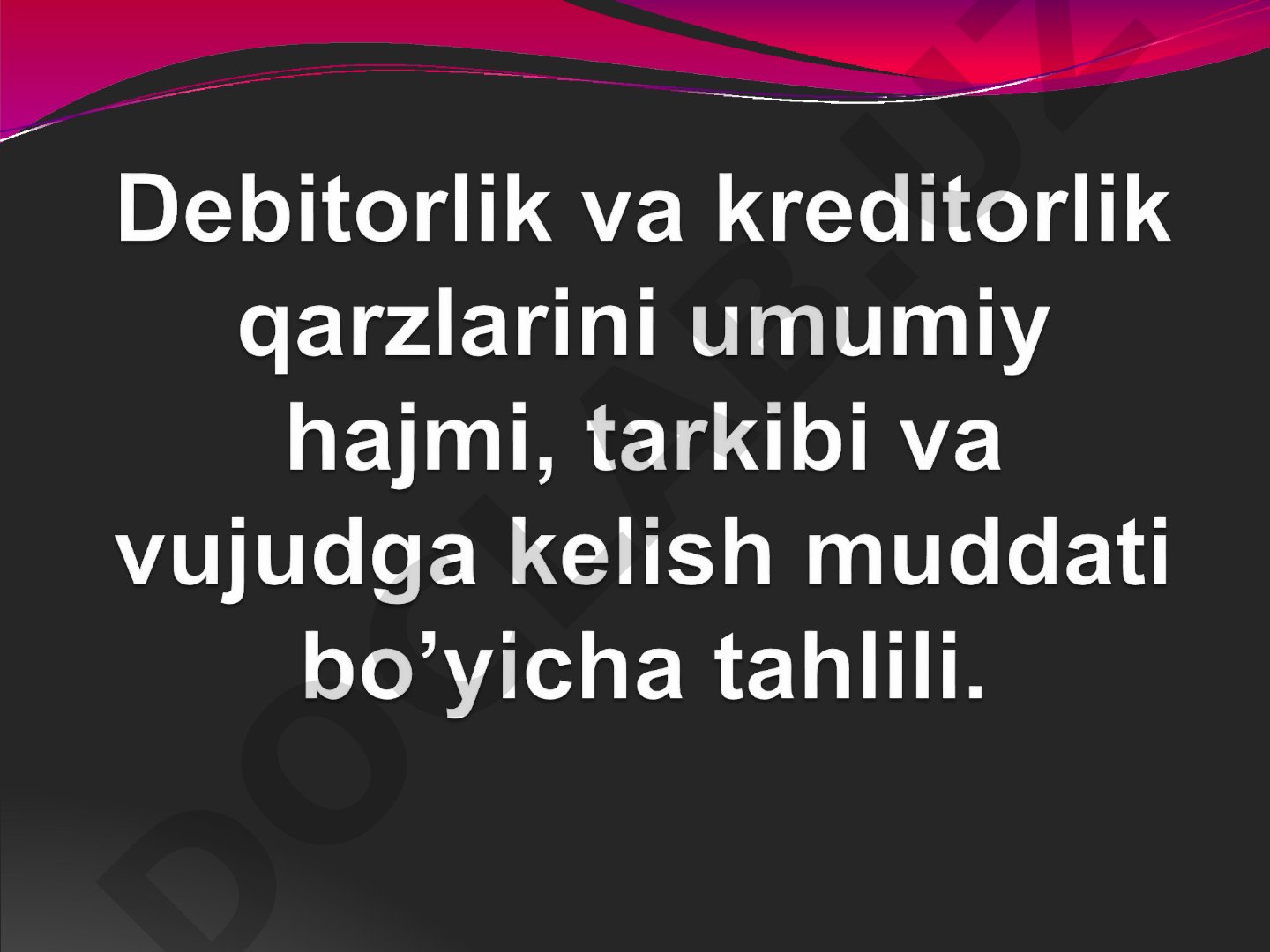 Debitorlik va kreditorlik qarzlarini tahlil qilish usullari yoritilgan