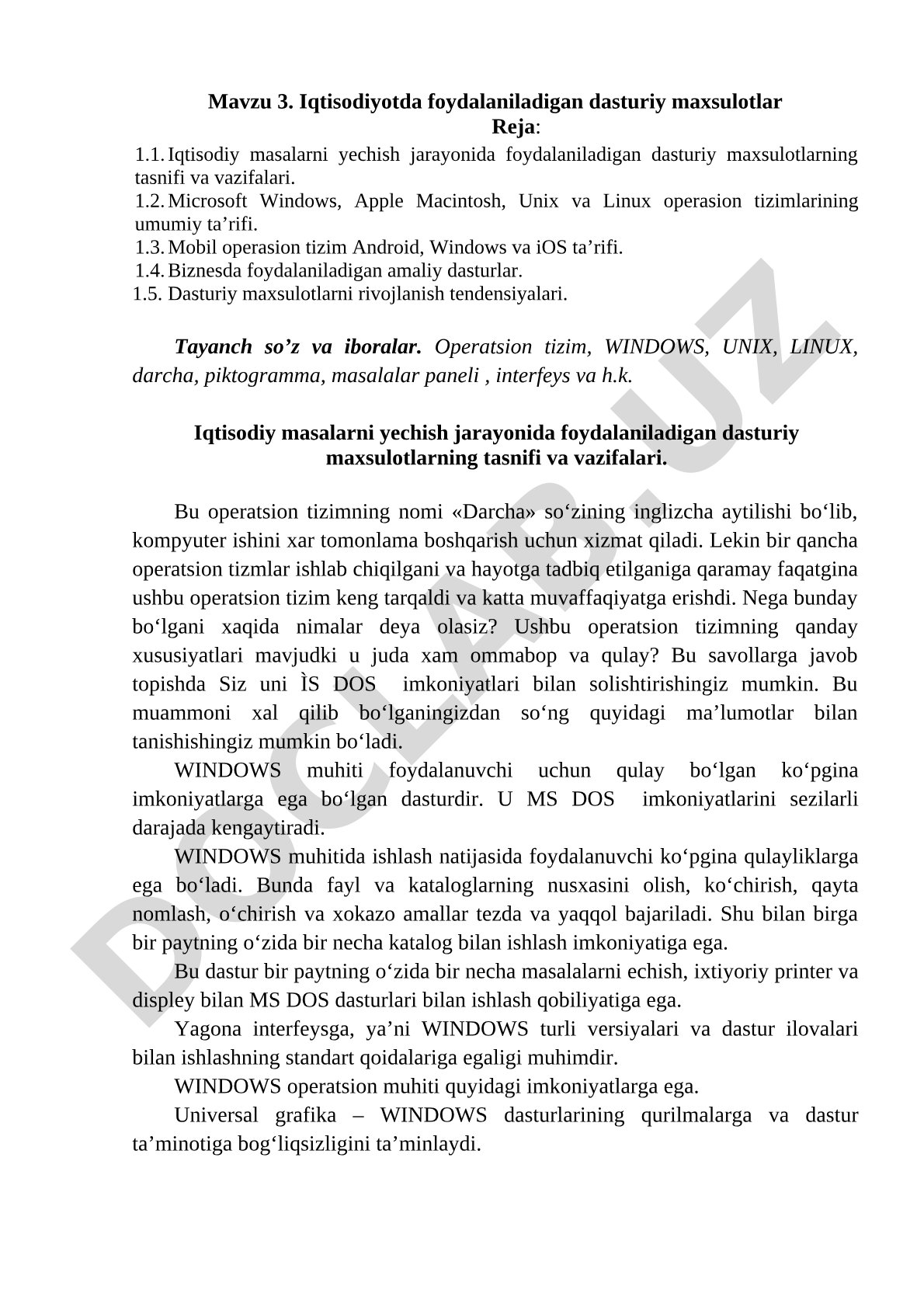 Iqtisodiyotda foydalaniladigan dasturiy maxsulotlar