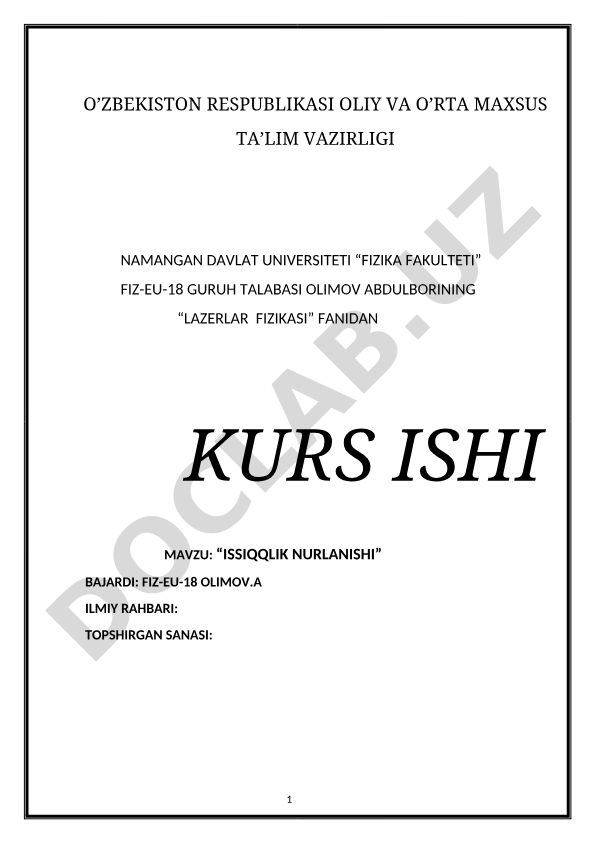 Issiqlik nurlanishi