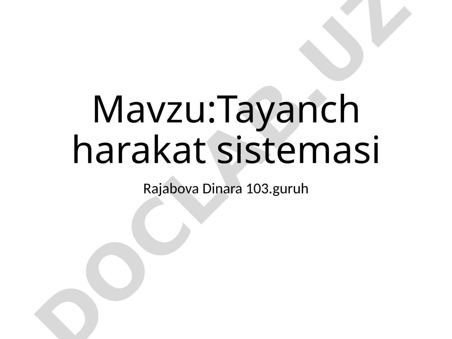 Tayanch harakat sistemasi