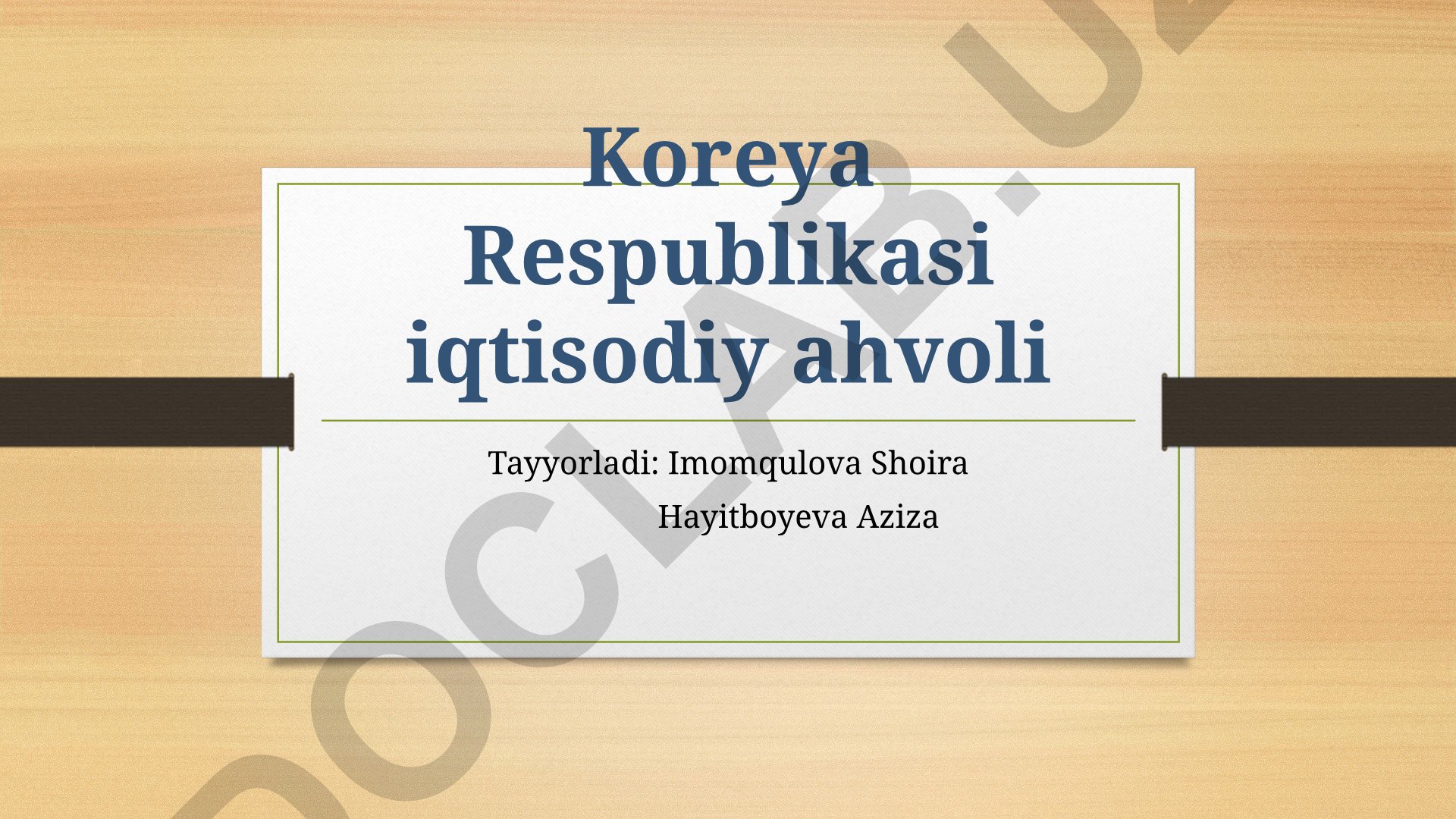 Koreya Respublikasi iqtisodiy ahvoli