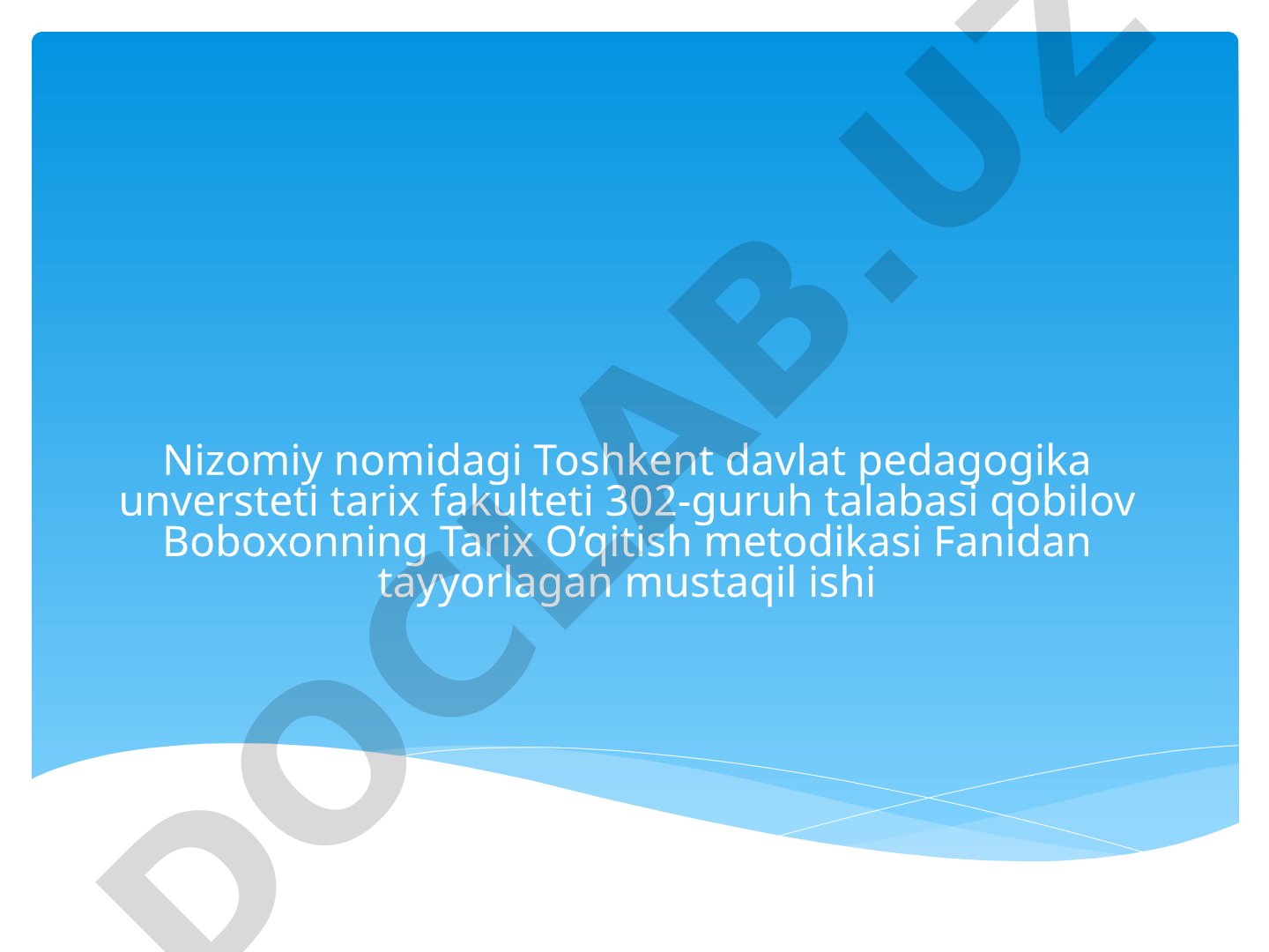 Tarix o'qitishda tarixiy tasavvurlarni shakllantirish metodikasi