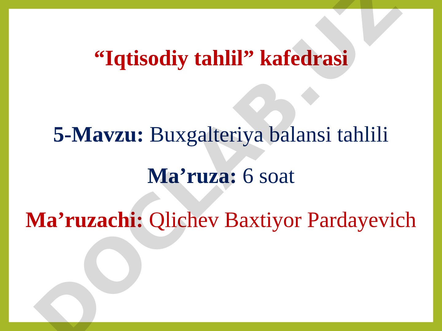 Buxgalteriya balansi tahlili