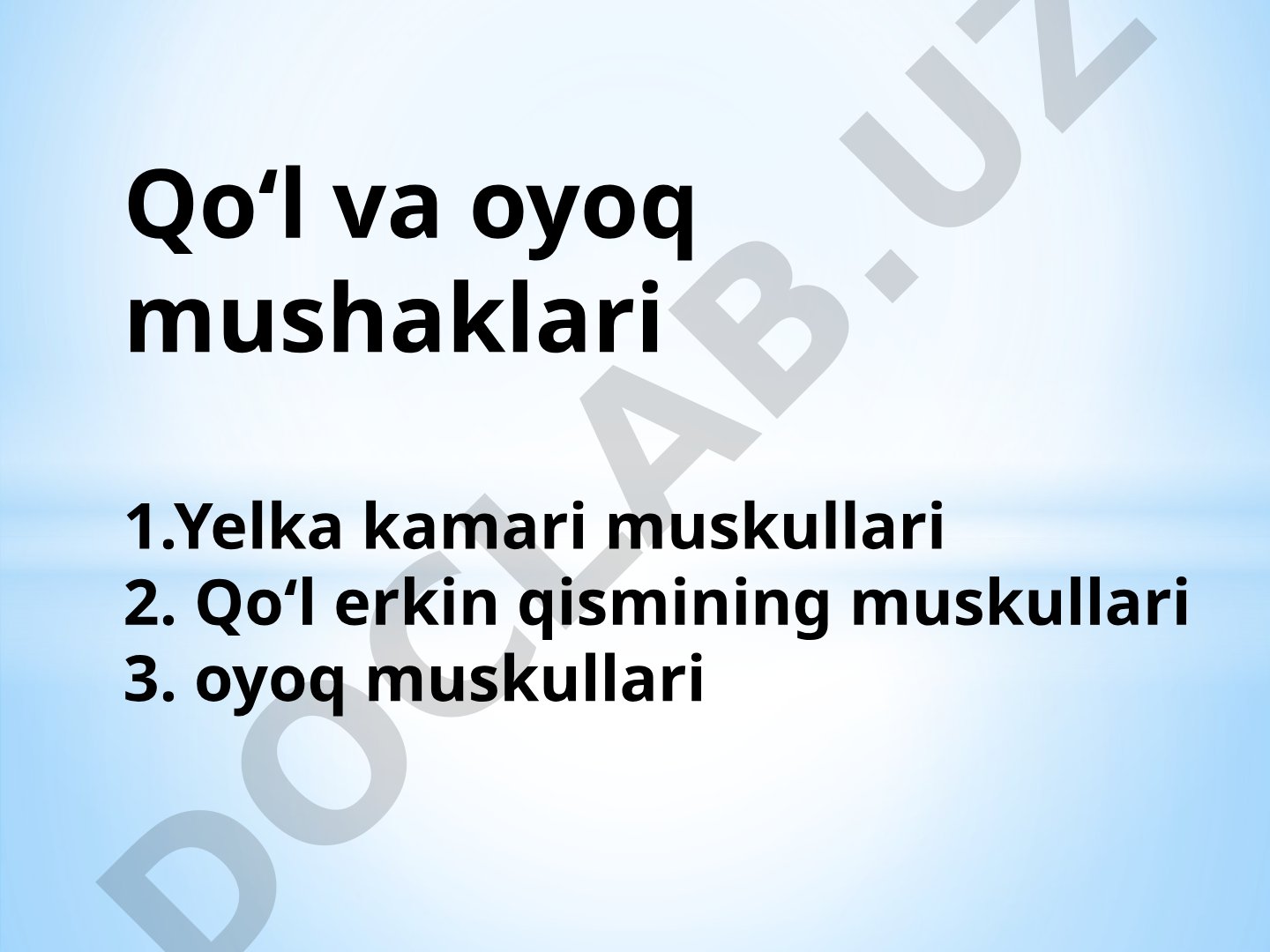 Qo‘l va oyoq mushaklari