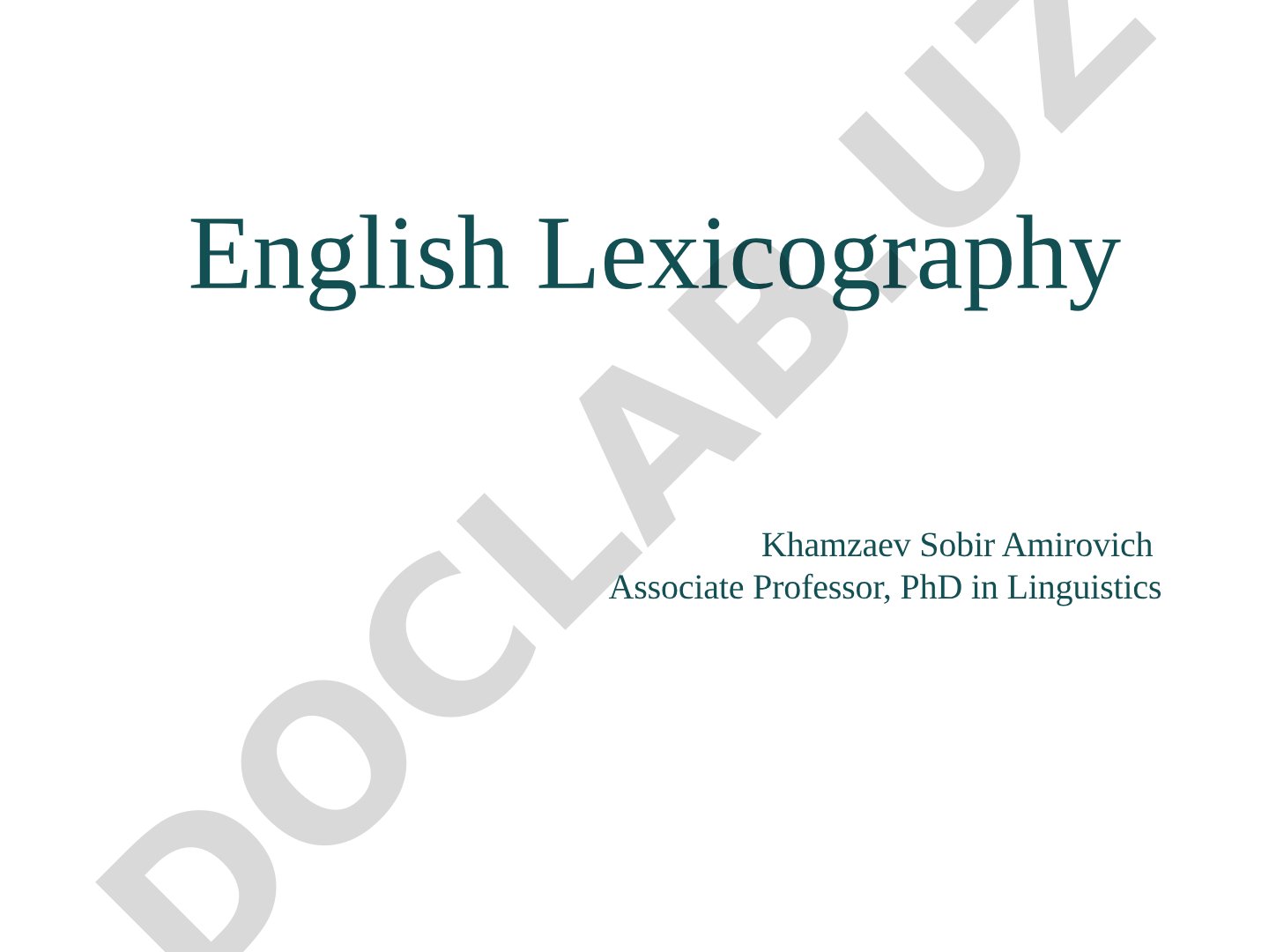Overview of English lexicography, dictionary types, and history