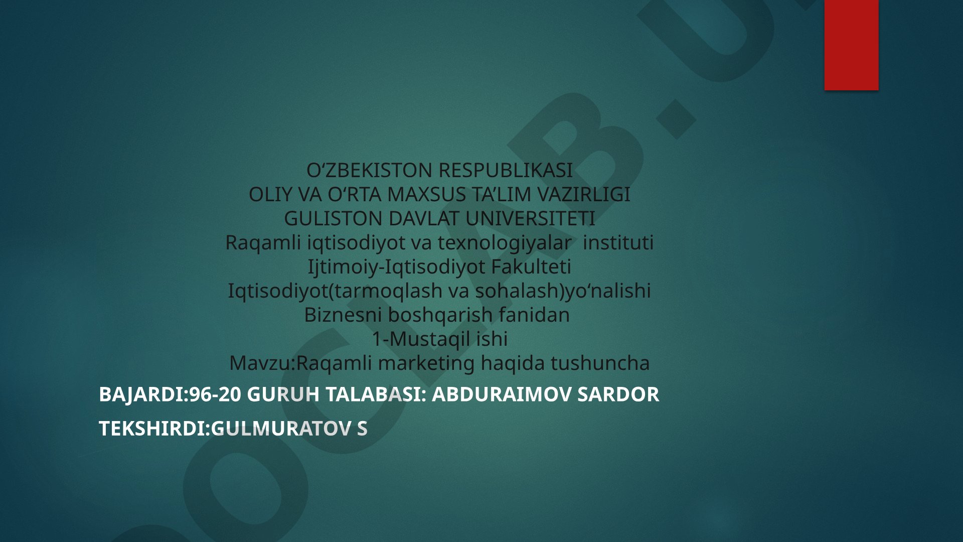 Raqamli marketing haqida tushuncha
