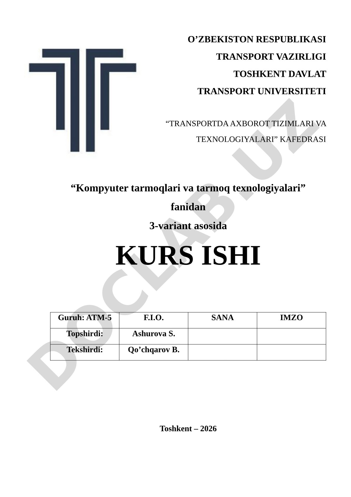 Kompyuter tarmoqlari va VLAN texnologiyalari