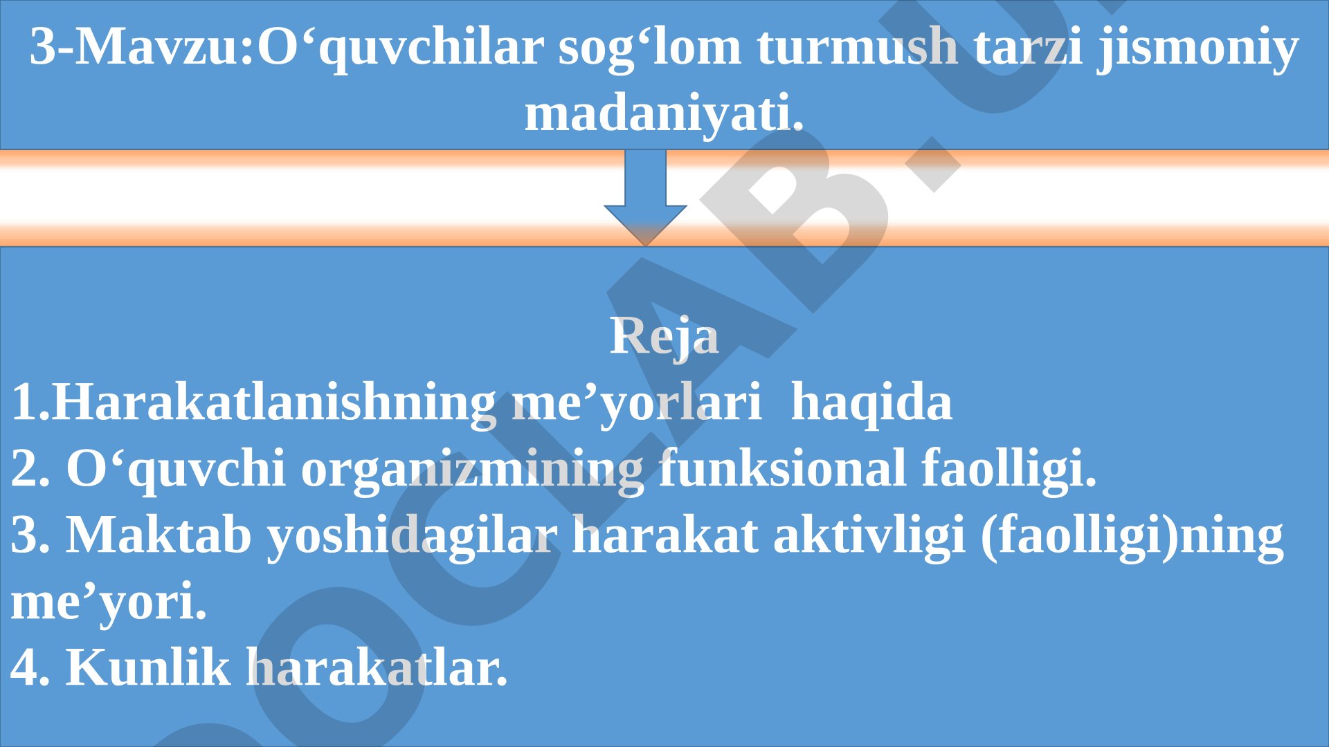O‘quvchilar sog‘lom turmush tarzi jismoniy madaniyati