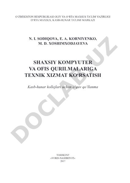 Shaxsiy kompyuter va ofis qurilmalariga texnik xizmat ko'rsatish