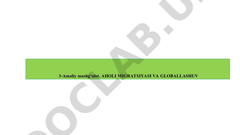 Aholi migratsiyasi va globallashuv