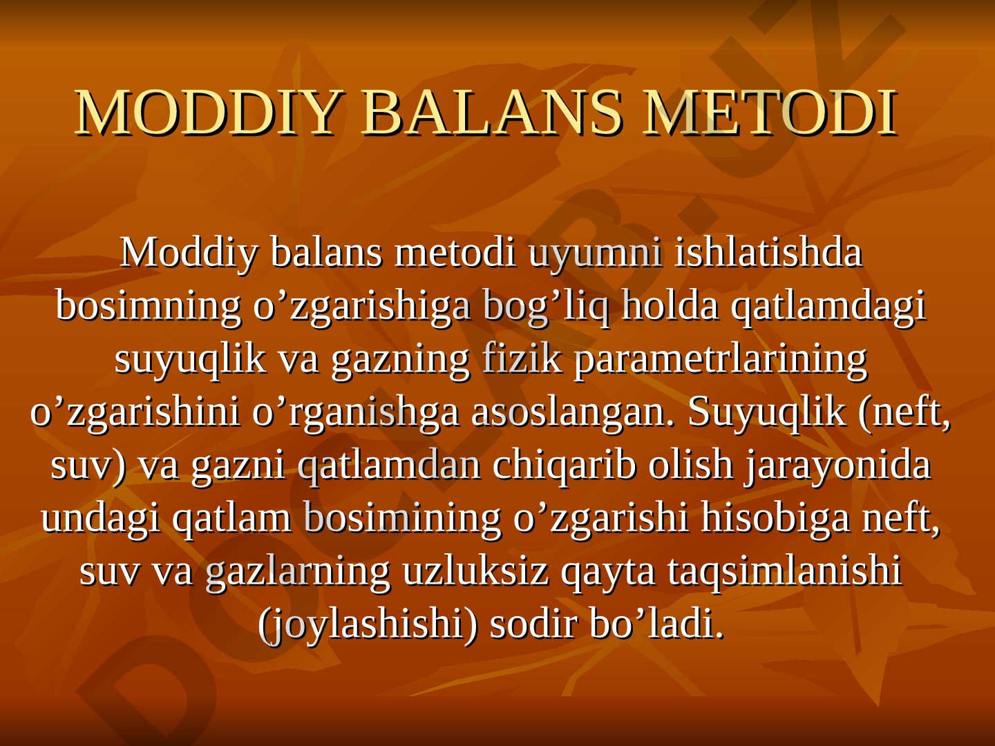 Moddiy balans metodi
