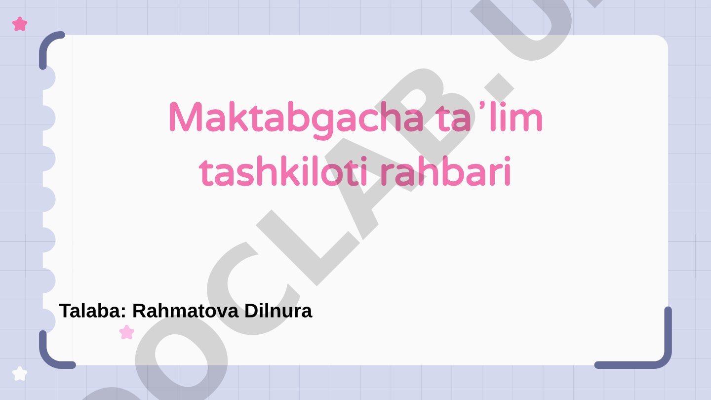 Maktabgacha taʼlim tashkiloti rahbari