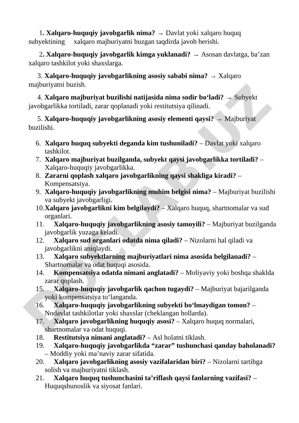 Xalqaro-huquqiy javobgargarlik asoslari