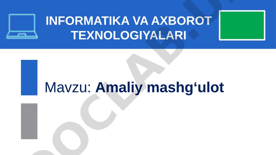 Amaliy mashg'ulot Internetda axborotlarni joylashtirish