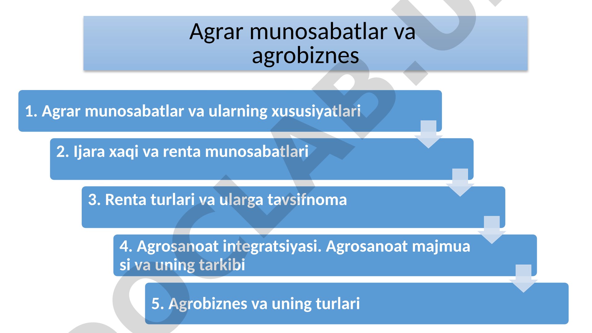 Agrar munosabatlar va agrobiznes