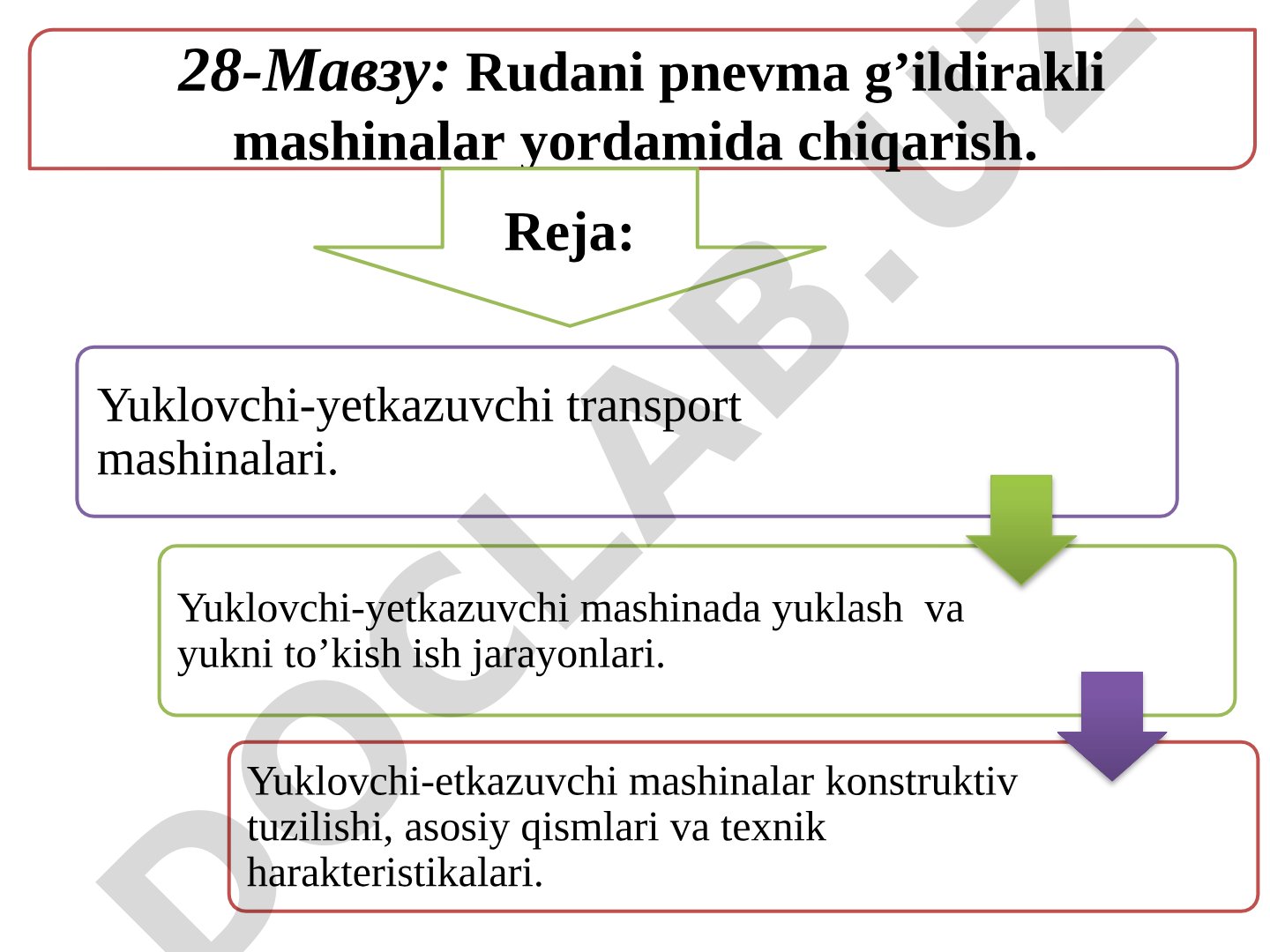 Rudani pnevmog'ildirakli mashinalar yordamida chiqarish