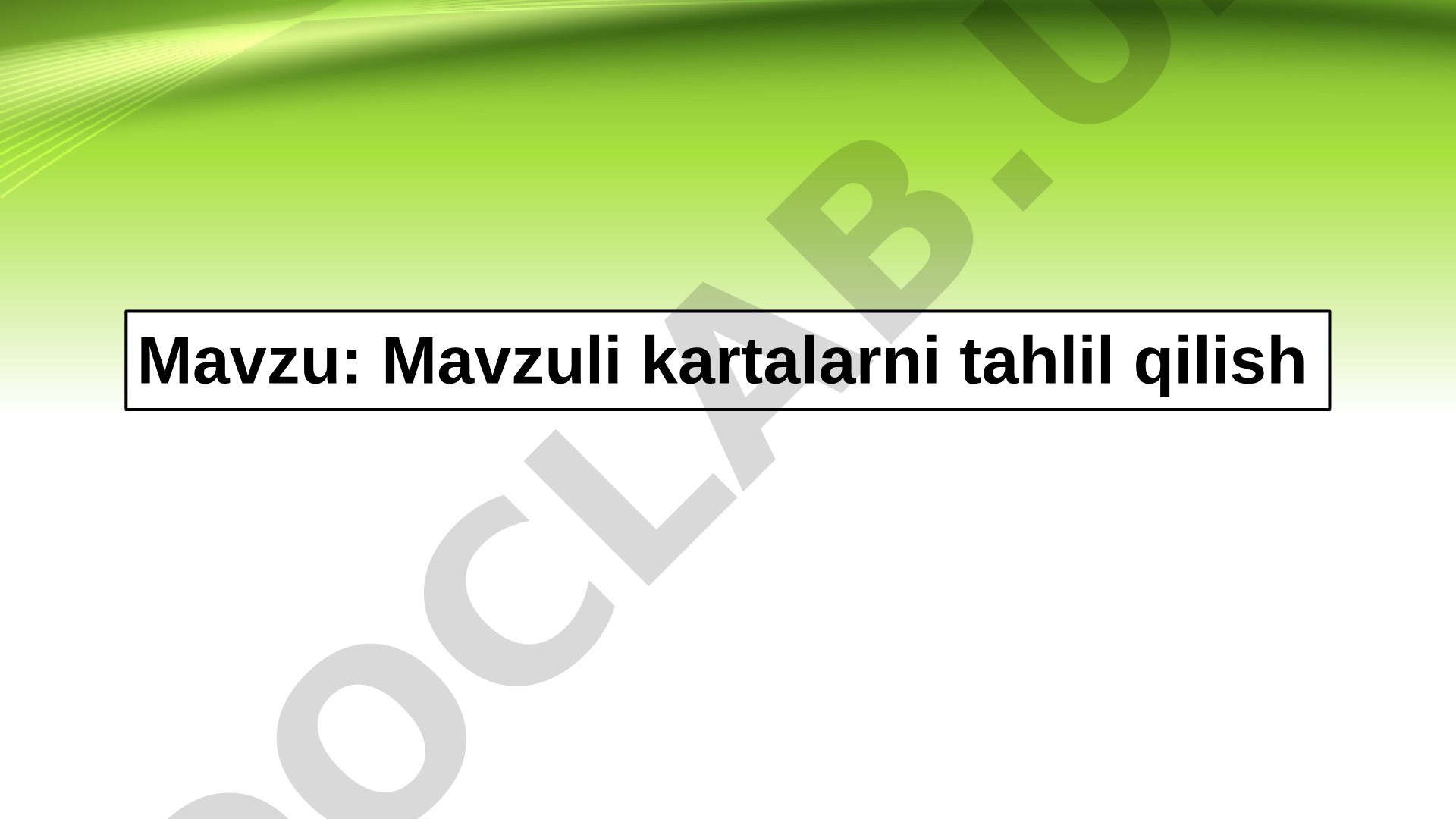 Mavzuli kartalarni tahlil qilish