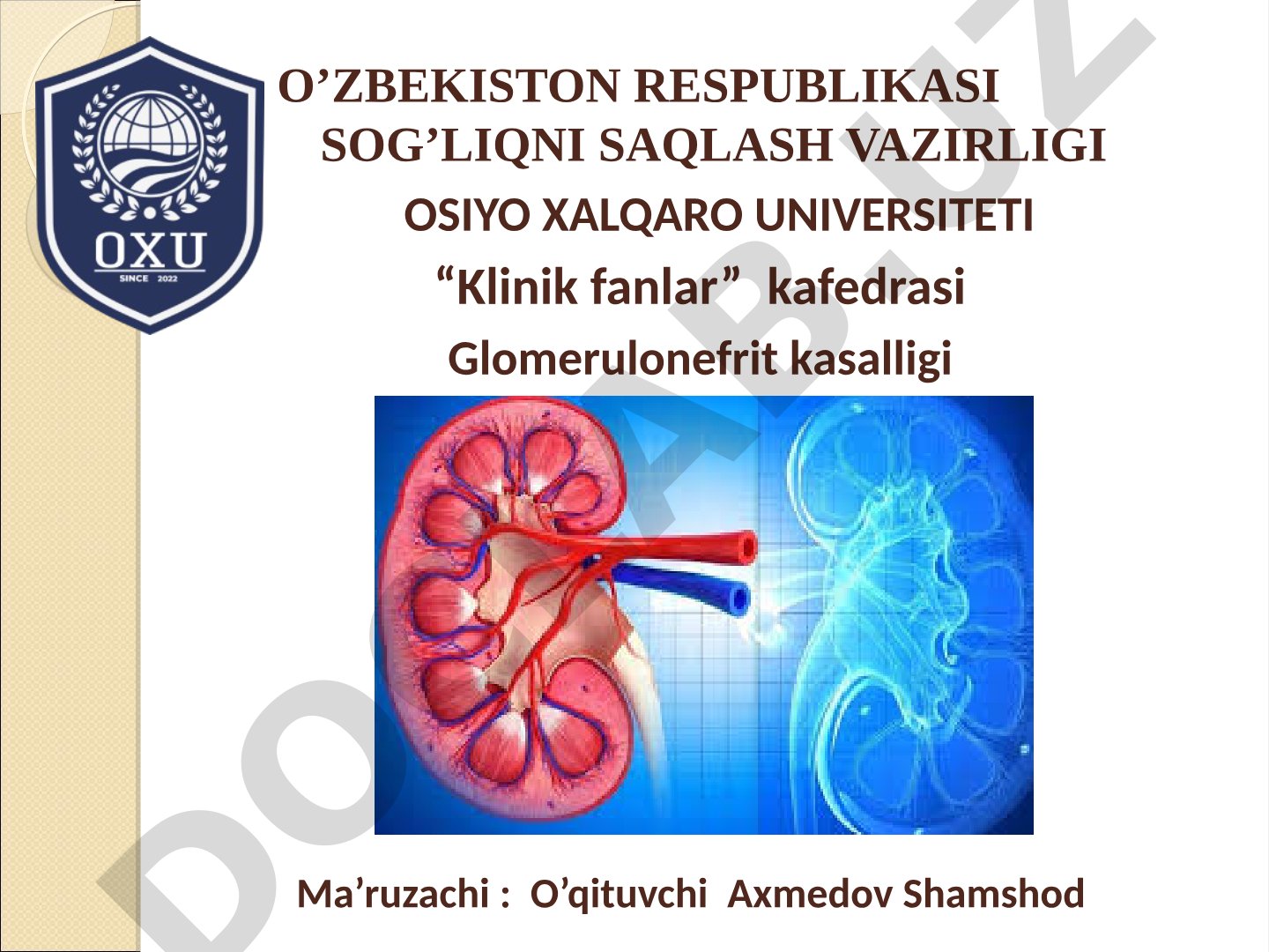 Glomerulonefrit va pielonefrit kasalliklarining sabablari, belgilari va farmakoterapiyasi