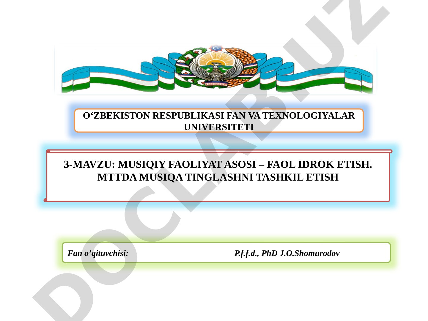 Musiqiy faoliyat asosi – faol idrok etish. MTTda musiqa tinglashni tashkil etish