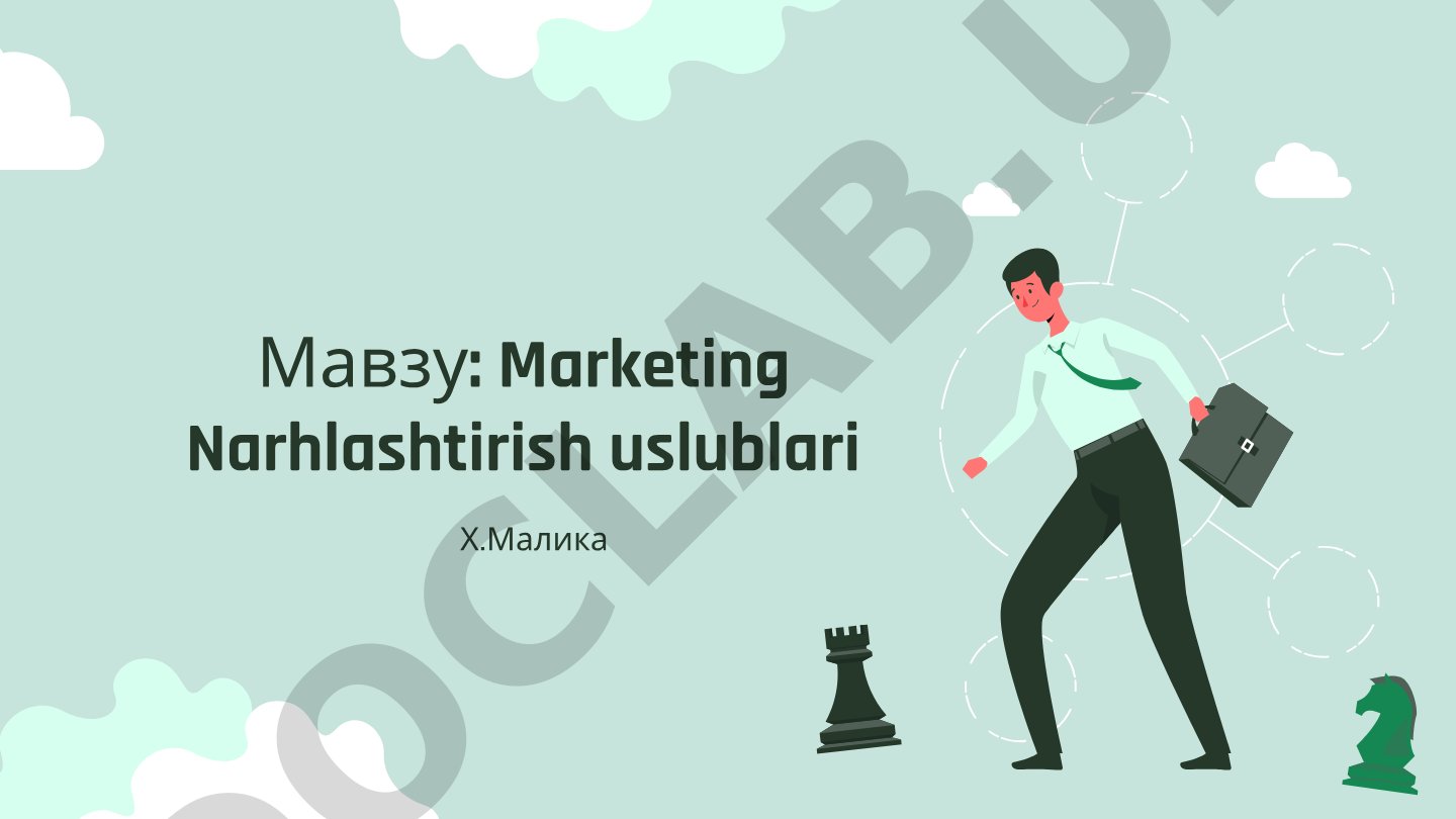 Marketing Narhlashtirish uslublari