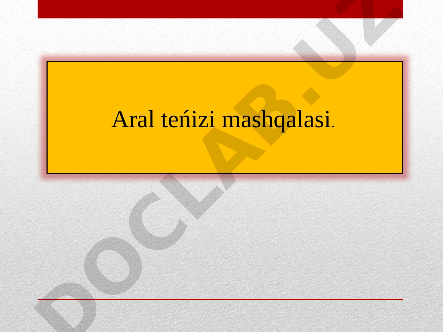 Aral teńizi mashqalasi, onıń ekologiyalıq tásiri hám sheshiw jolları