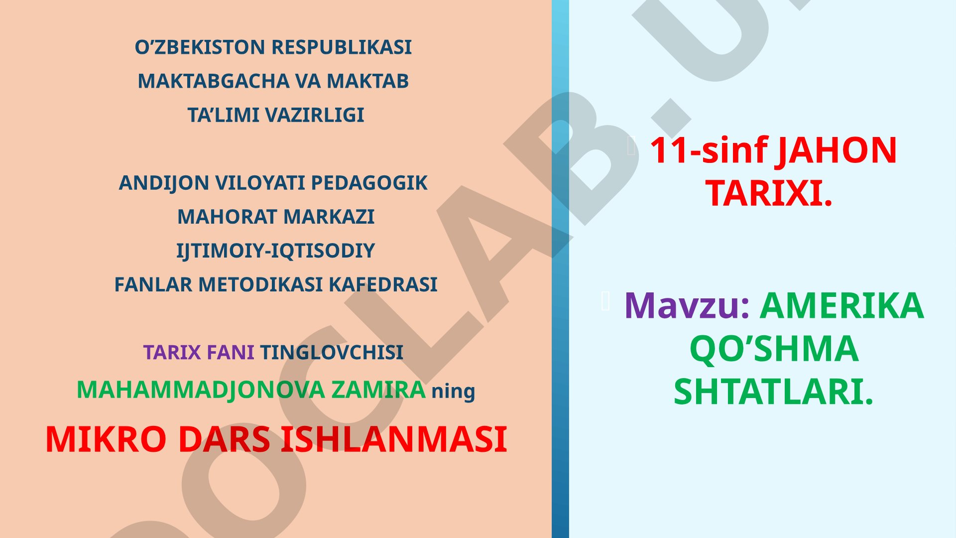 AMERIKA QO'SHMA SHTATLARI. IQTISODIY RIVOJLANISH