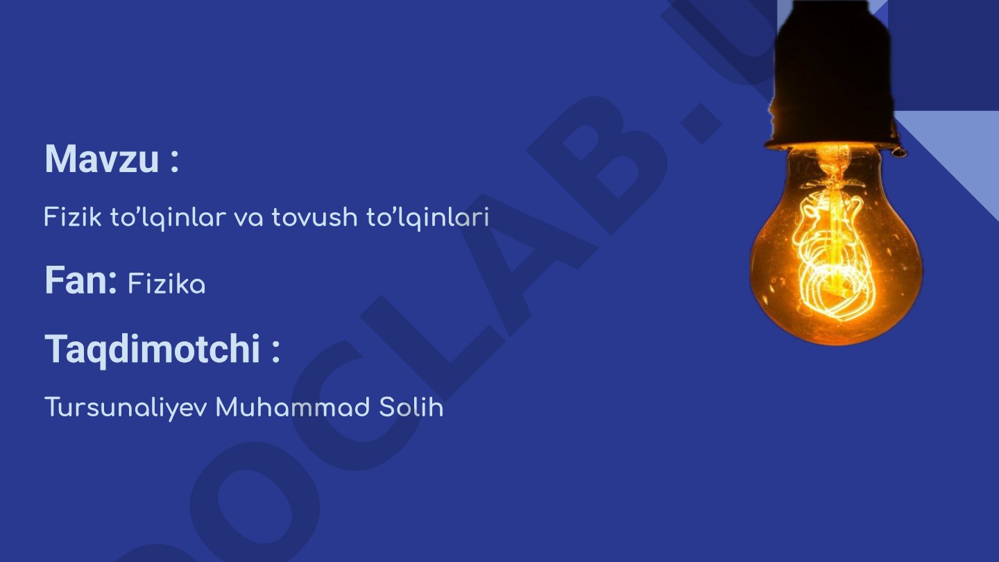 Fizik to’lqinlar va tovush to’lqinlari